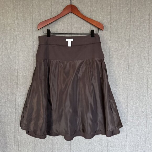 Vintage Y2K Charter Club Chocolate Viscose Blend Brown A line Midi Skirt Size 12 - Picture 6 of 7